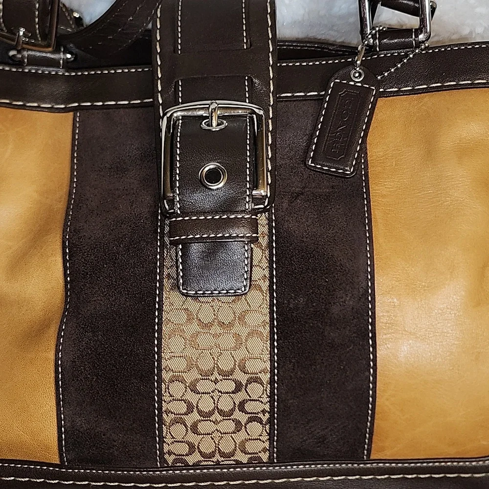 Coach Y2K Hobo  Espresso Brown Suede Leather  Shoulder Carryall  Bag Rare - Picture 11 of 15